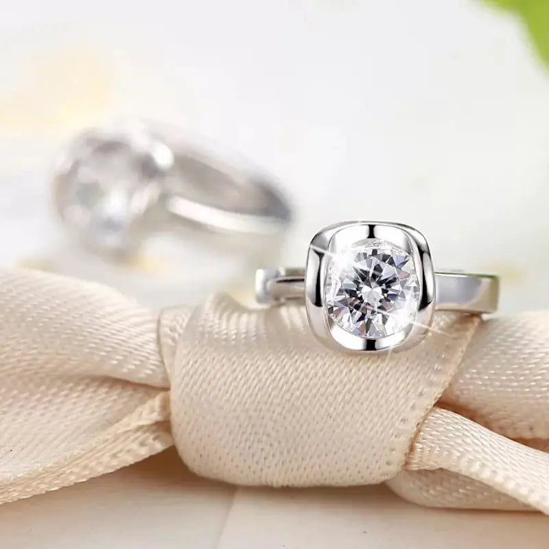 925 Sterling Silver Single Diamond Drop Earrings